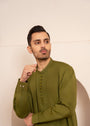 Olive green Kurta Set for Men