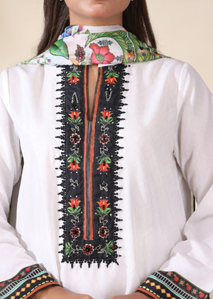White Kurta Set for Women