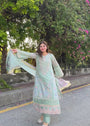 Moss green Kurta Set for Women