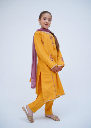 Mustard Kurta Set for Girl