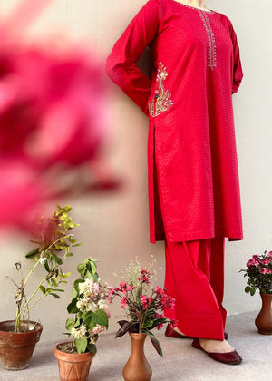 Red Kurta Set for Women