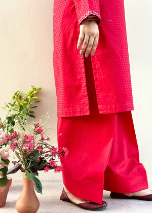 Red Kurta Set for Women