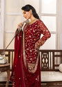 Cherry red Gharara for Women