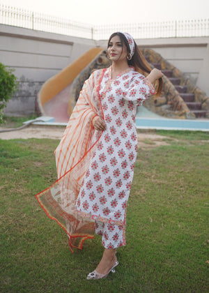 White Kurta Set for Women