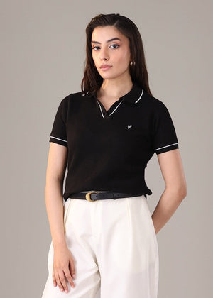 Black Polo Shirt for Women