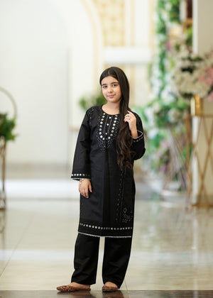 Black Kurta Set for Girl