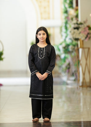 Black Kurta Set for Girl