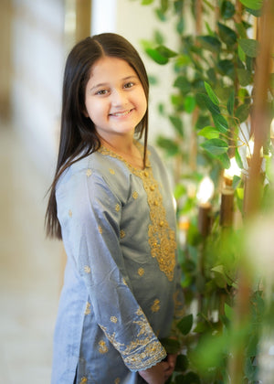 Grey Kurta Set for Girl