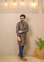 Dark blue Kurta Set for Men