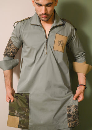 Grey Kurta Set for Men