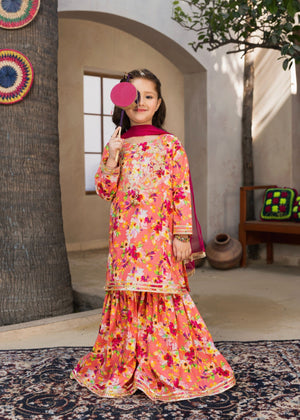 Coral pink Gharara for Girl