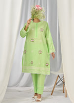 Apple green Kurta Set for Women