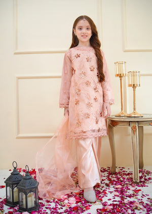 Peach pink Kurta Set for Girl