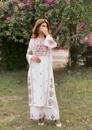 White Kurta Set for Women