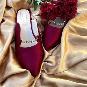 Maroon Mules for Women