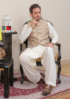 Beige Waistcoat for Men
