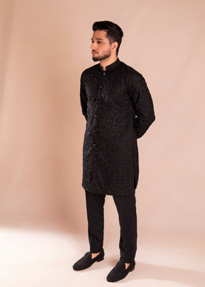 Black Kurta Set for Men