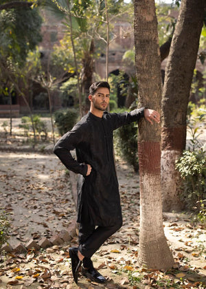 Black Kurta Set for Men
