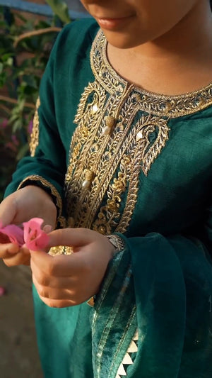 Green Kurta Set for Girl