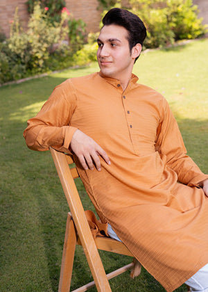 Marmalade orange Kurta Set for Men