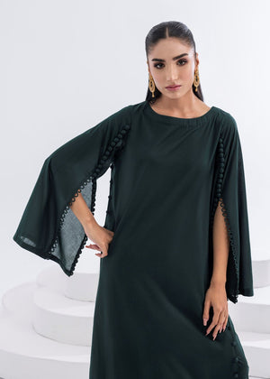 Bottle green Kurta Set for Women