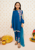 Teal Short Frock for Girl