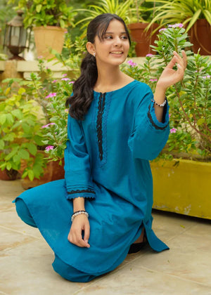 Teal Kurta Set for Girl