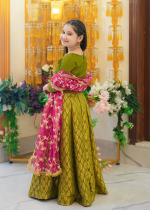 Green Lehenga for Girl