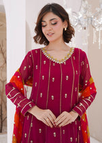 Cherry red Anarkali for Women
