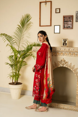 Red Kurta Set for Women