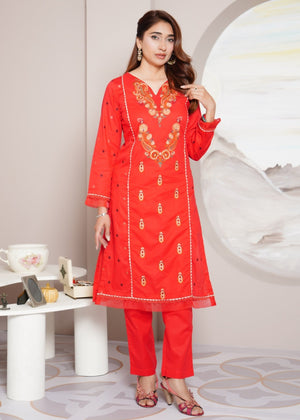 Red Kurta Set for Women