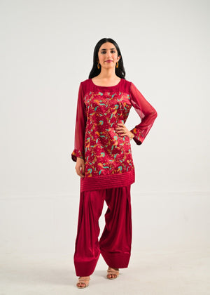 Maroon Kurta Set for Women