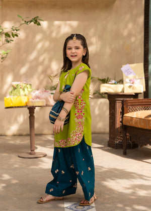 Bright green Kurta Set for Girl