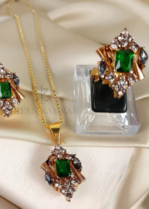 Emerald green Jewelry Set for Women