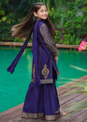 Navy blue Gharara for Girl