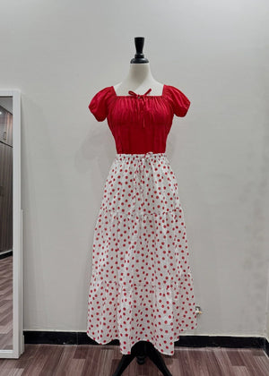 White, red Skirt for Women