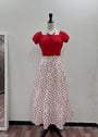 White, red Skirt for Women