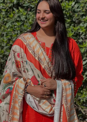 Orange Kurta Set for Women