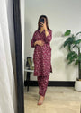 Burgundy Kurta Set for Women