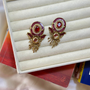 Ruby red Earrings for Women