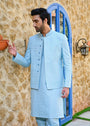 Sky blue Prince Coat for Men