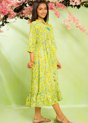 Lime green Frock for Girl