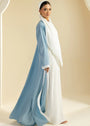White, sky blue Abaya for Women