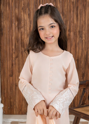 Peach orange Kurta Set for Girl