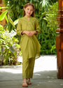 Olive green Kurta Set for Girl