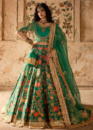 Green Lehenga for Women
