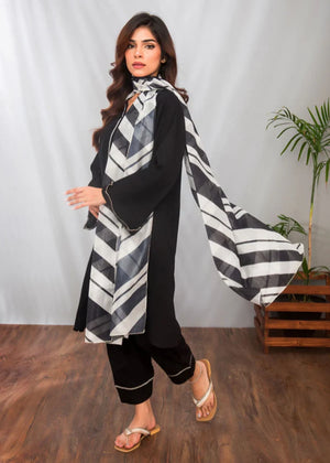 Black Kurta Set for Women