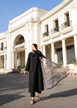 Black Kurta Set for Women