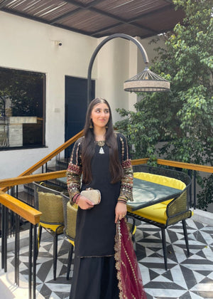 Black Kurta Set for Women