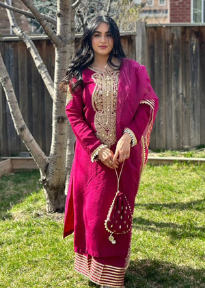 Magenta Kurta Set for Women